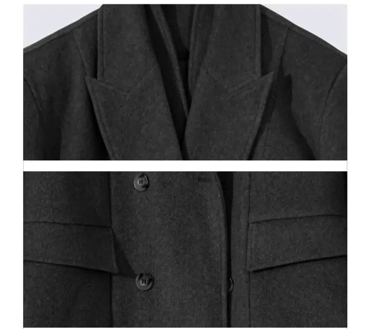 Buttoned Cuffs Long Wool Coat