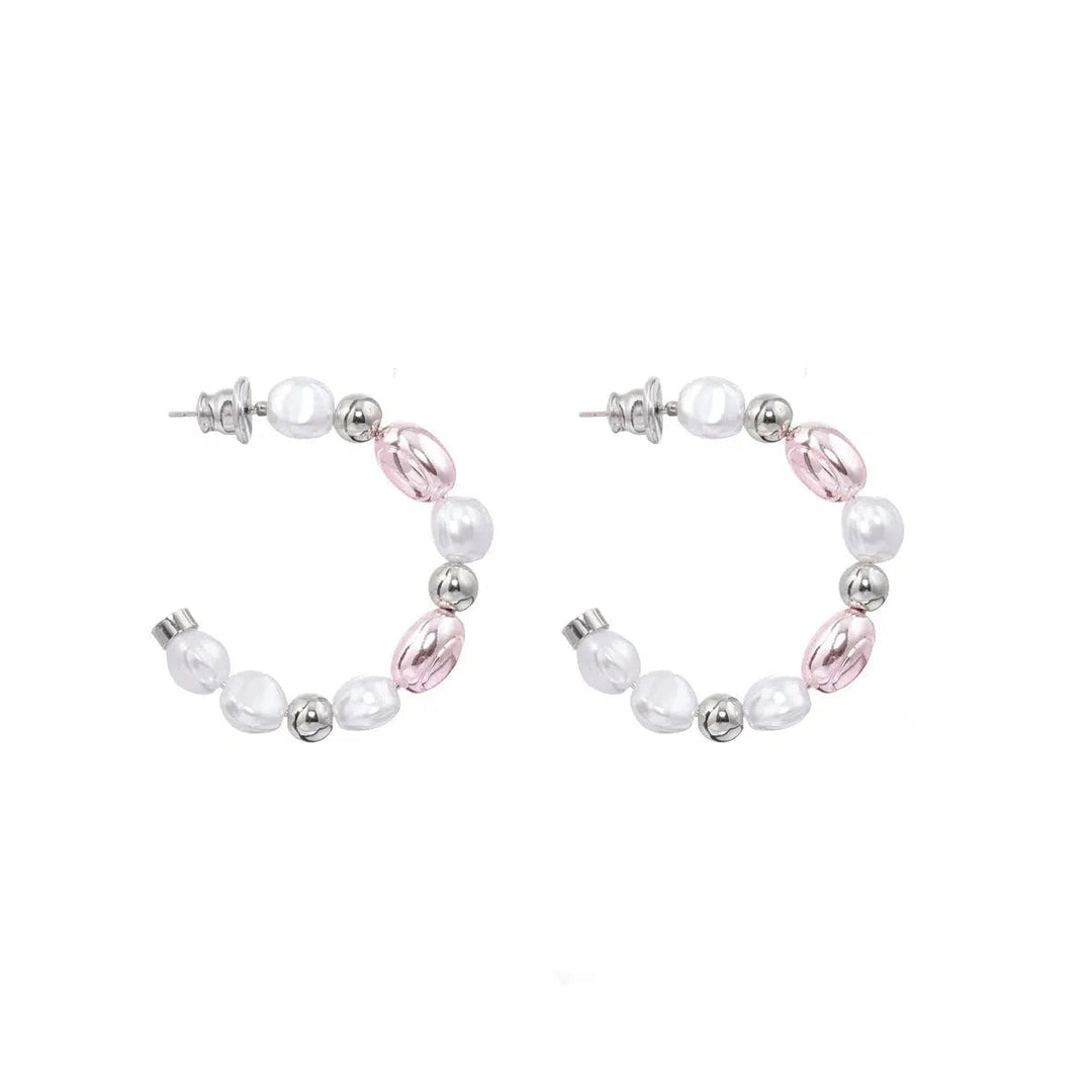 C-ring Pearl Earrings