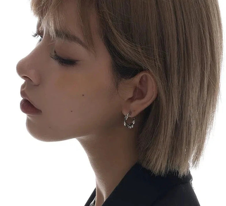 C-shaped Hoop Earrings