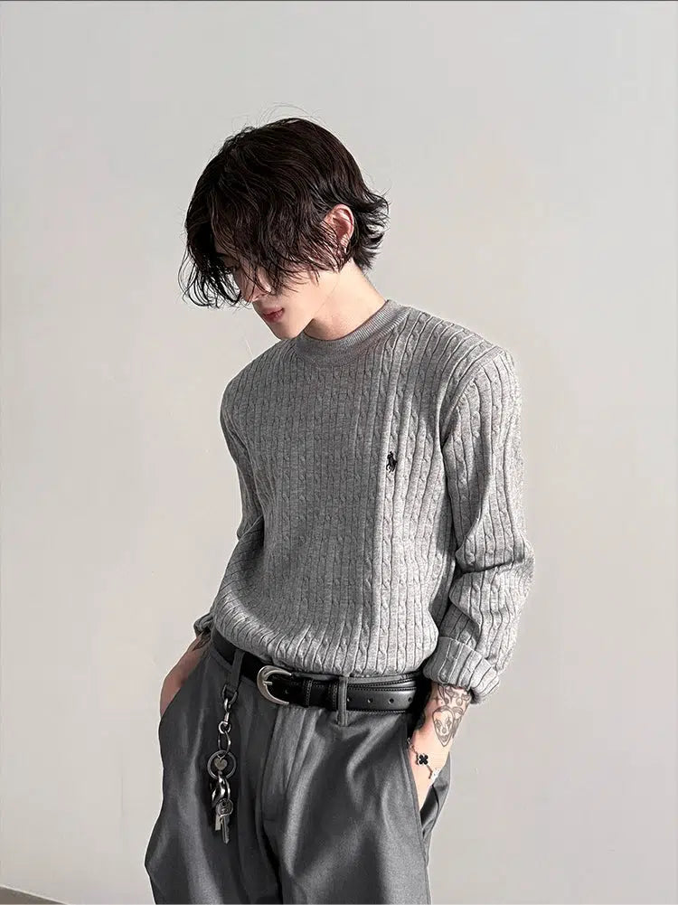 Cable Knit Crewneck Sweater