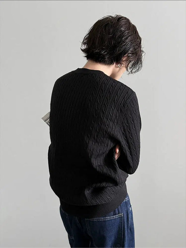 Cable Knit Crewneck Sweater