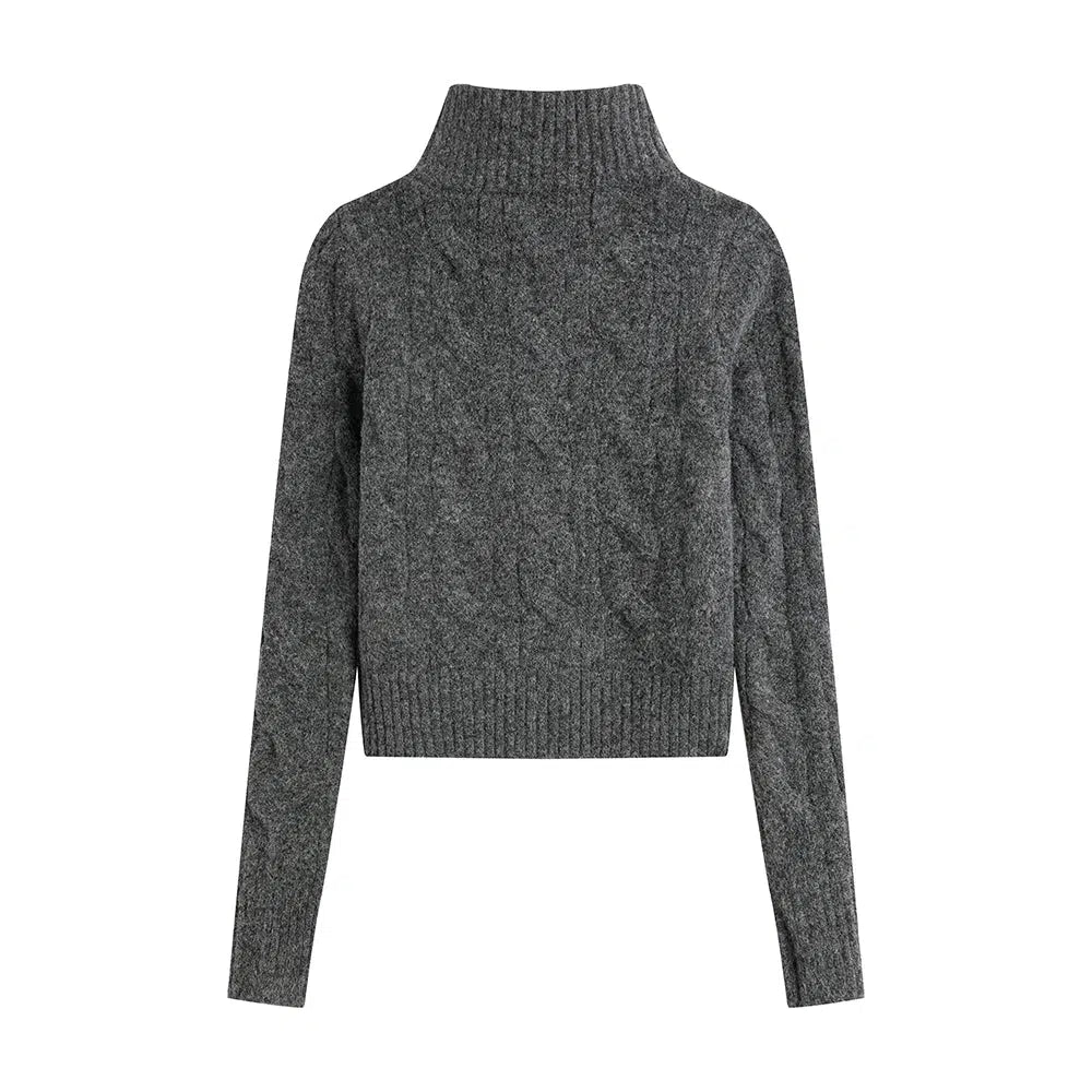 Cable Knit Full-Zip Sweater