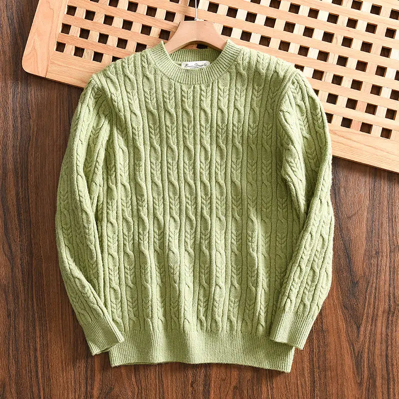 Cable Knit Round Neck Sweater