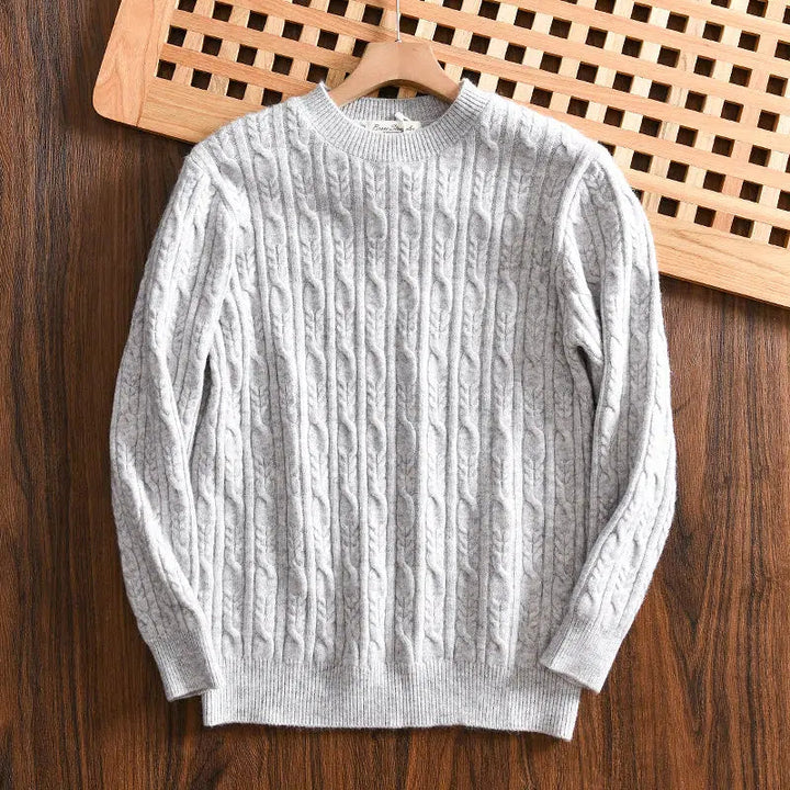 Cable Knit Round Neck Sweater