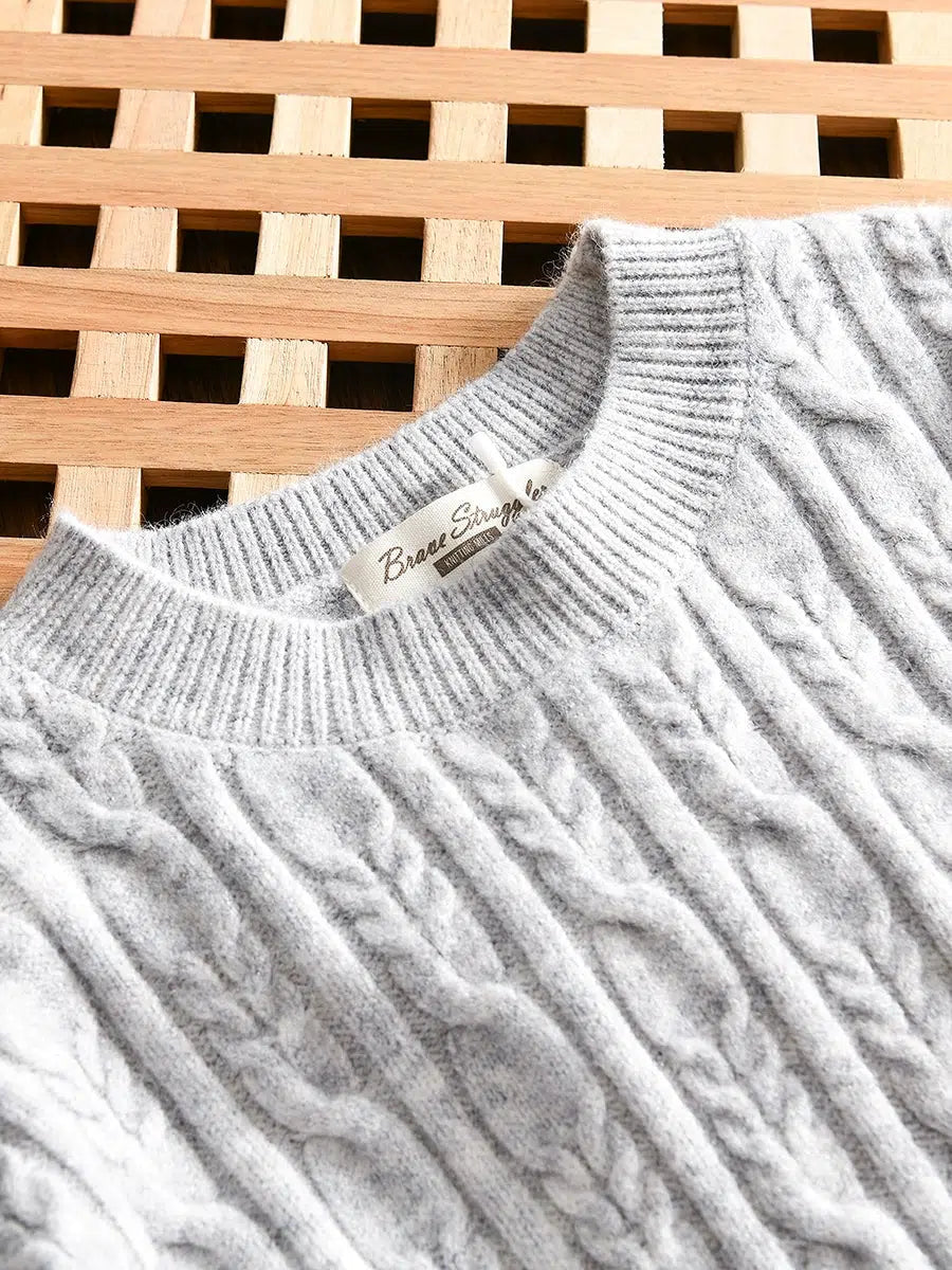 Cable Knit Round Neck Sweater