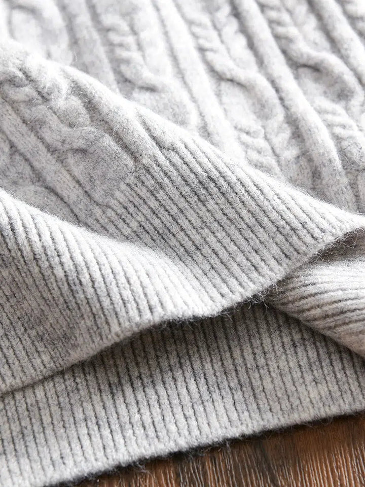 Cable Knit Round Neck Sweater