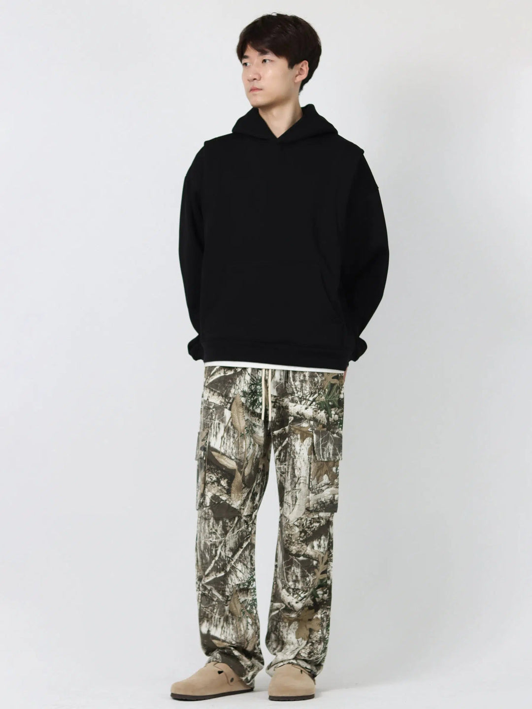 Camouflage Cargo Pants with Drawstring