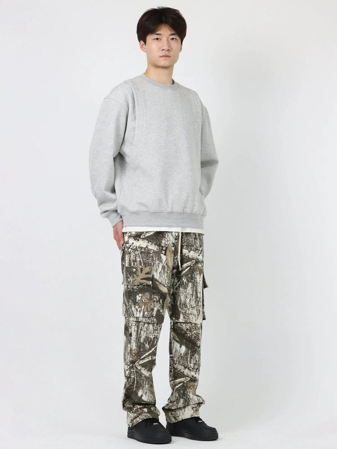 Camouflage Cargo Pants with Drawstring