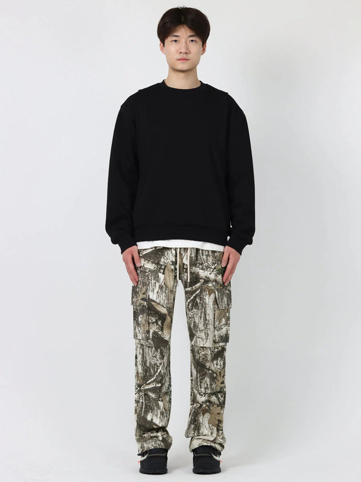 Camouflage Cargo Pants with Drawstring