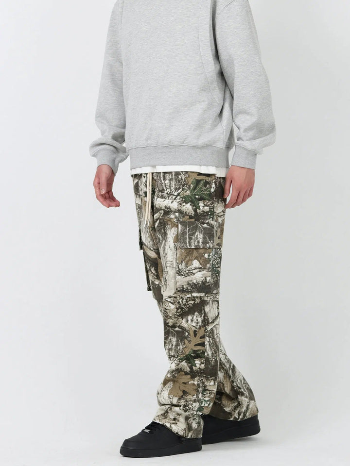 Camouflage Cargo Pants with Drawstring