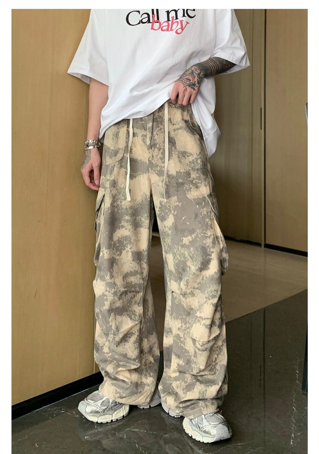 Camouflage Large Pocket Overalls Pants