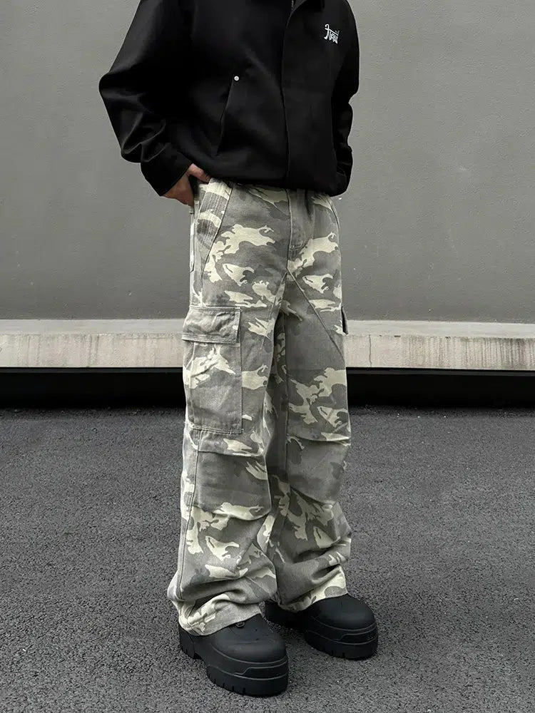 Camouflage Pockets Cargo Pants