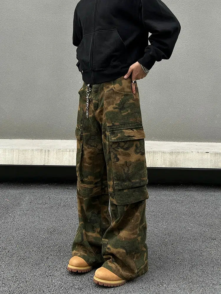 Camouflage Pockets Cargo Pants