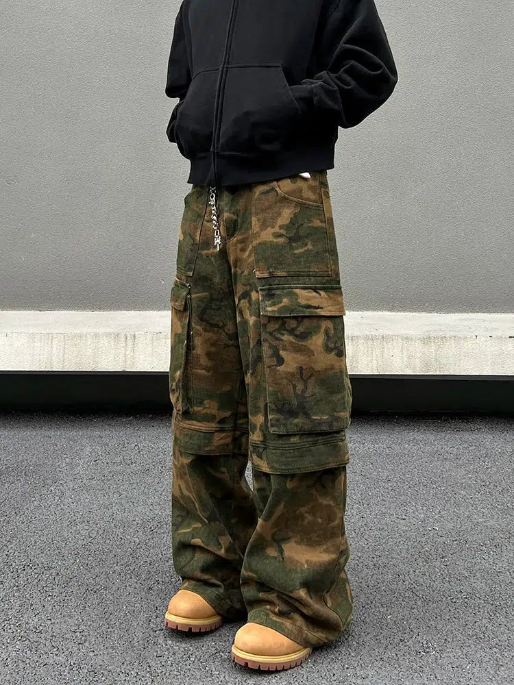 Camouflage Pockets Cargo Pants