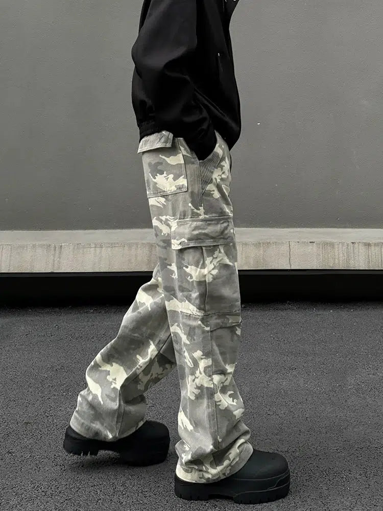 Camouflage Pockets Cargo Pants