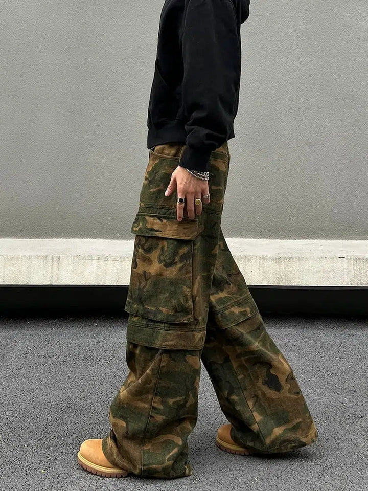 Camouflage Pockets Cargo Pants