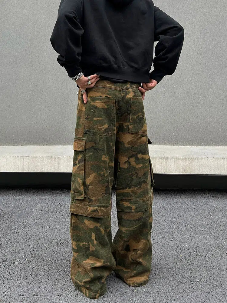 Camouflage Pockets Cargo Pants