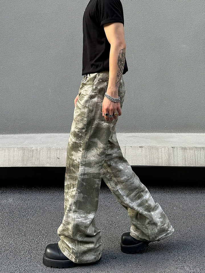 Camouflage Wide-Leg Pants