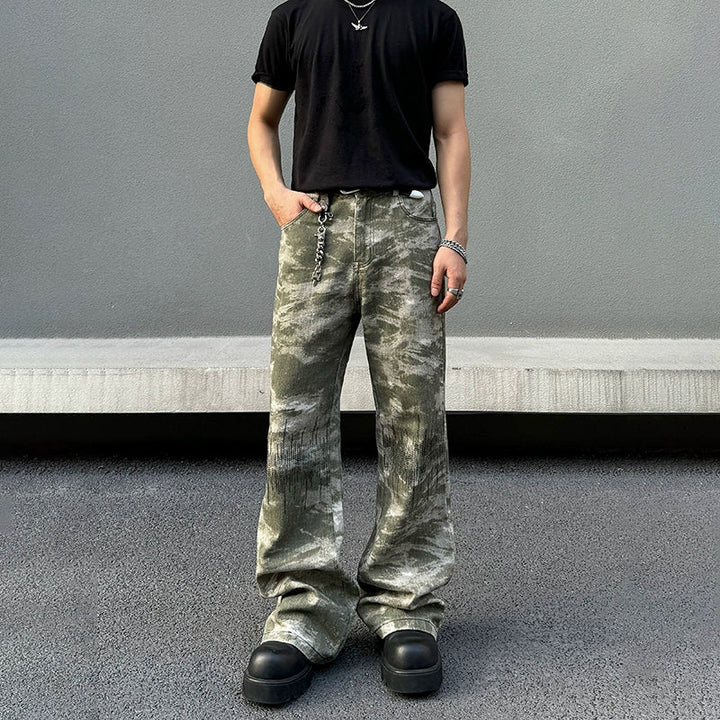 Camouflage Wide-Leg Pants