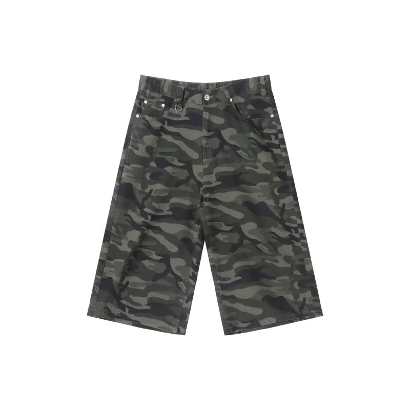 Camouflage Wide-leg Shorts