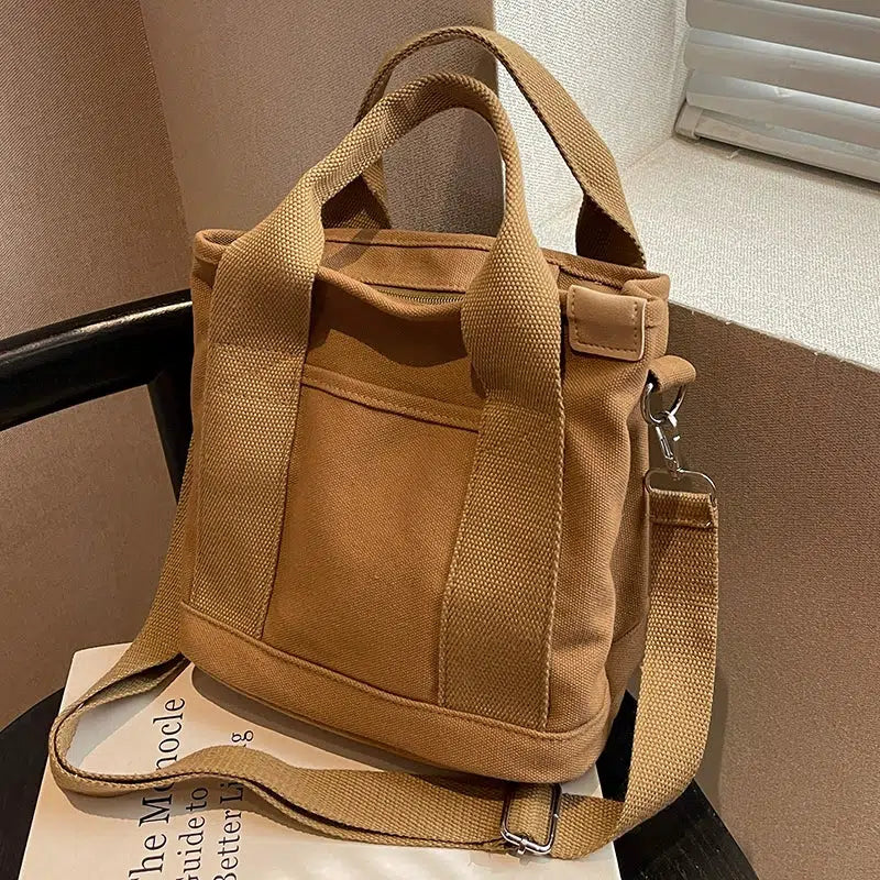 Canvas Bucket Shaped Bag