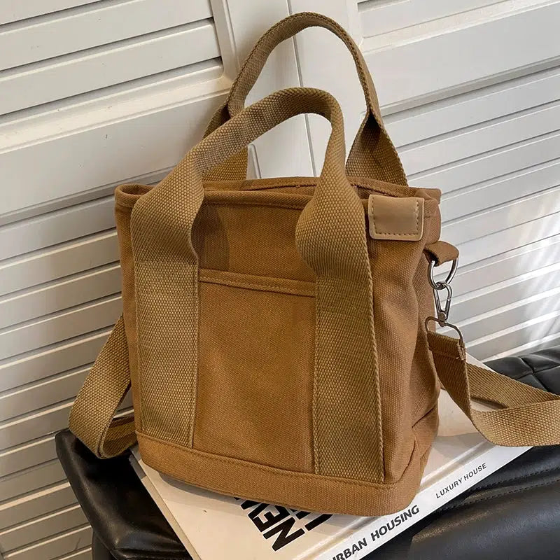 Canvas Bucket Shaped Bag