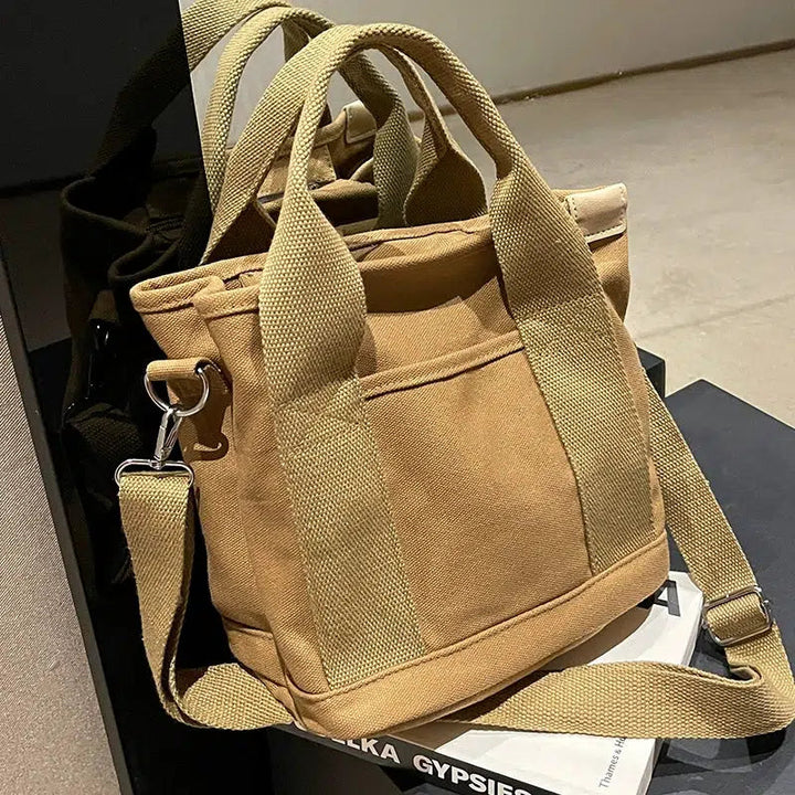 Canvas Bucket Shaped Bag