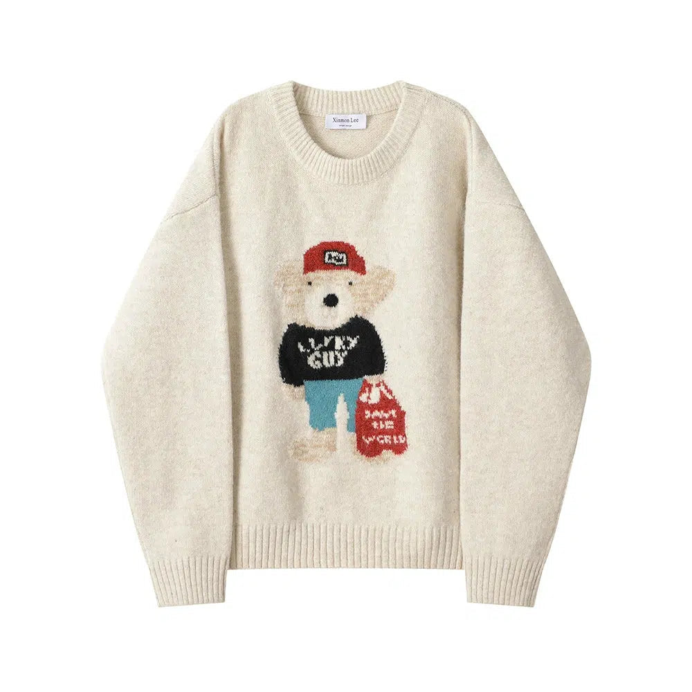 Cartoon Bear Graphic Sweatshirt