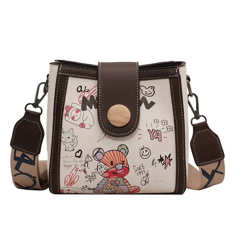 Cartoon Print Bucket Shaped Bag