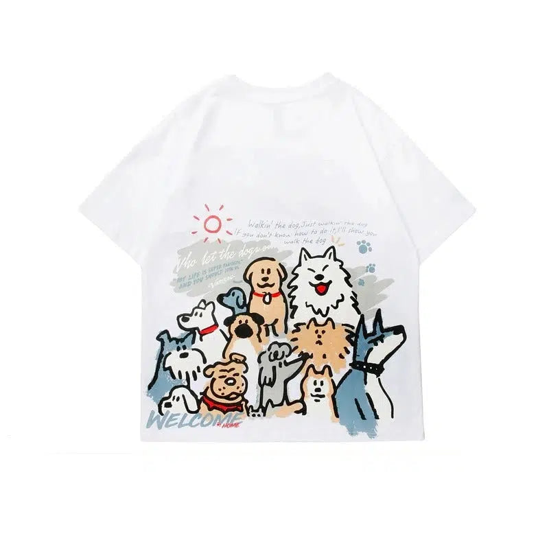 Cartoon Print Short Sleeve T-shirt