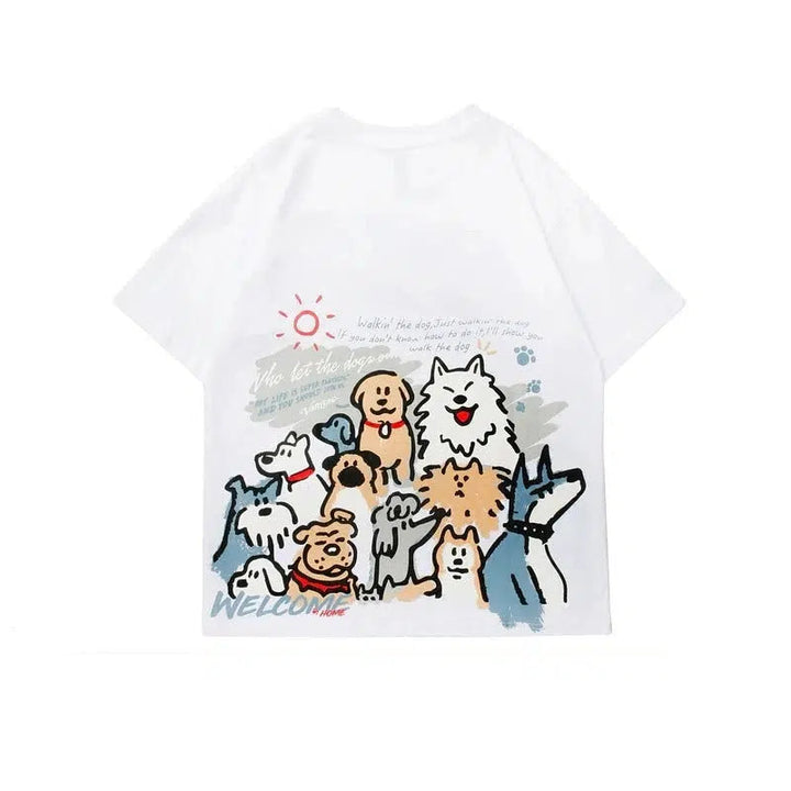 Cartoon Print Short Sleeve T-shirt