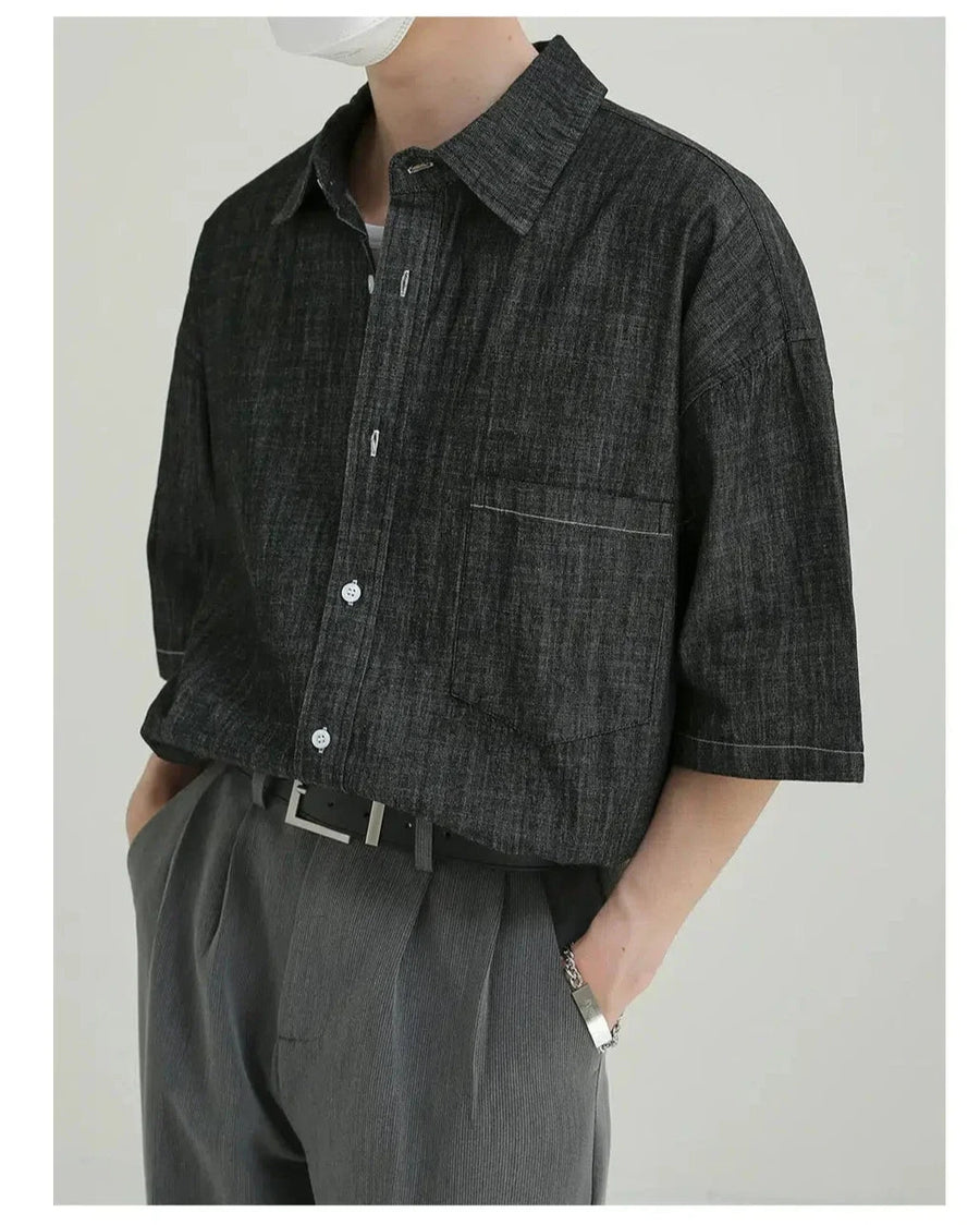 Casual Button-Up Denim Shirt