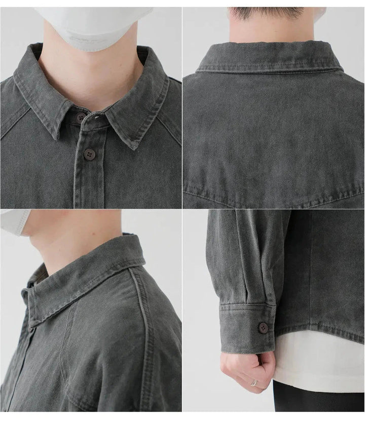 Casual Button-up Shirt with Pockets