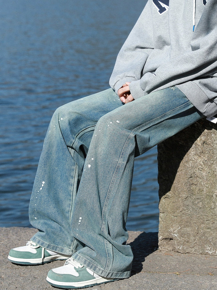 Paint Splatter Denim Pants