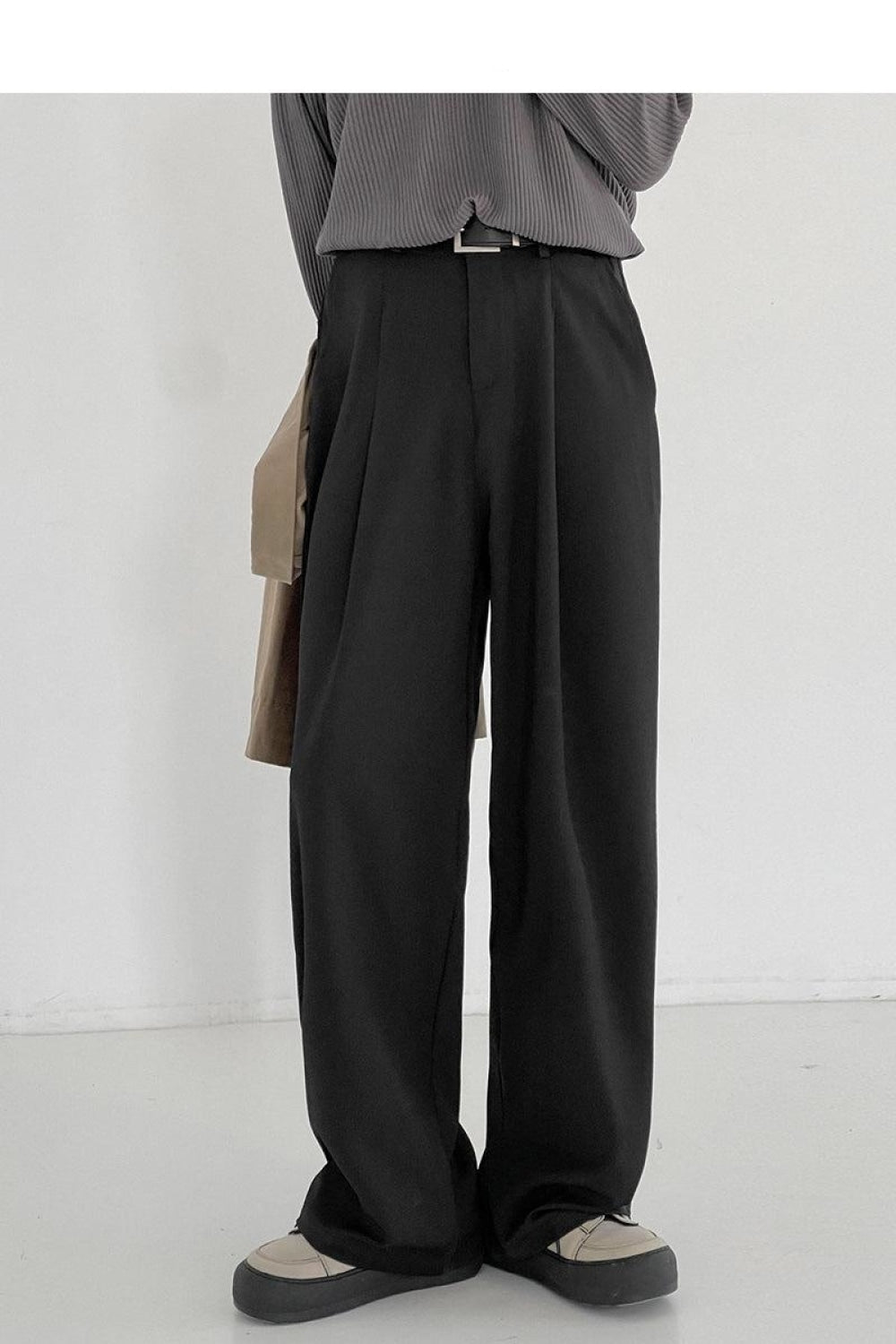 Casual Elastic Waist Wide-leg Pants