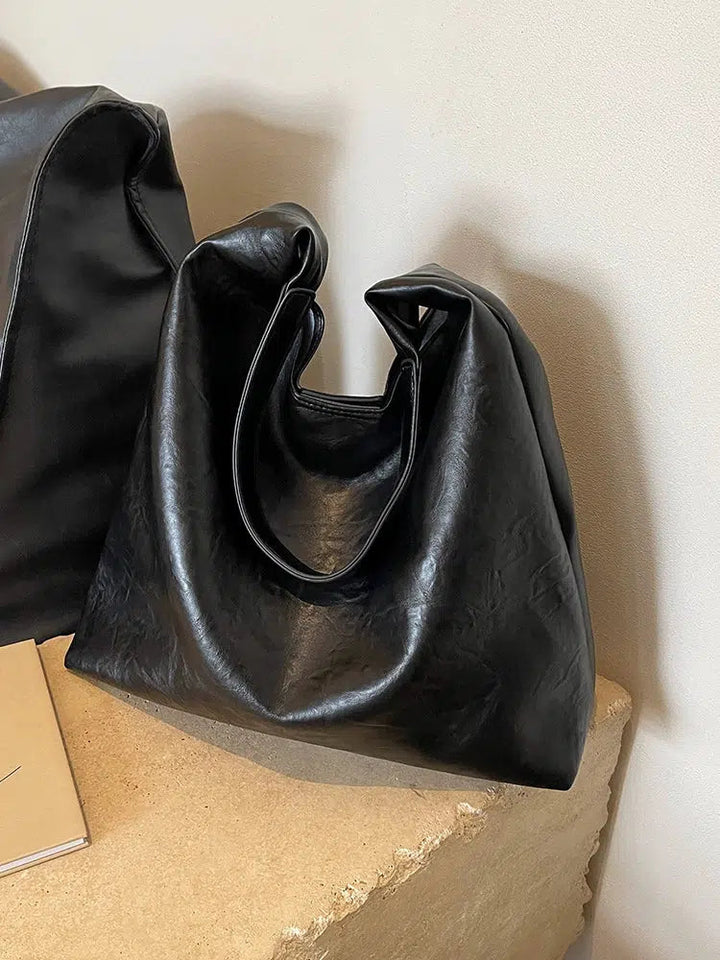 Casual Faux Leather Bucket Bag