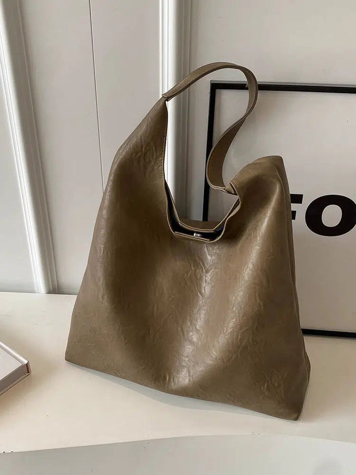 Casual Faux Leather Bucket Bag