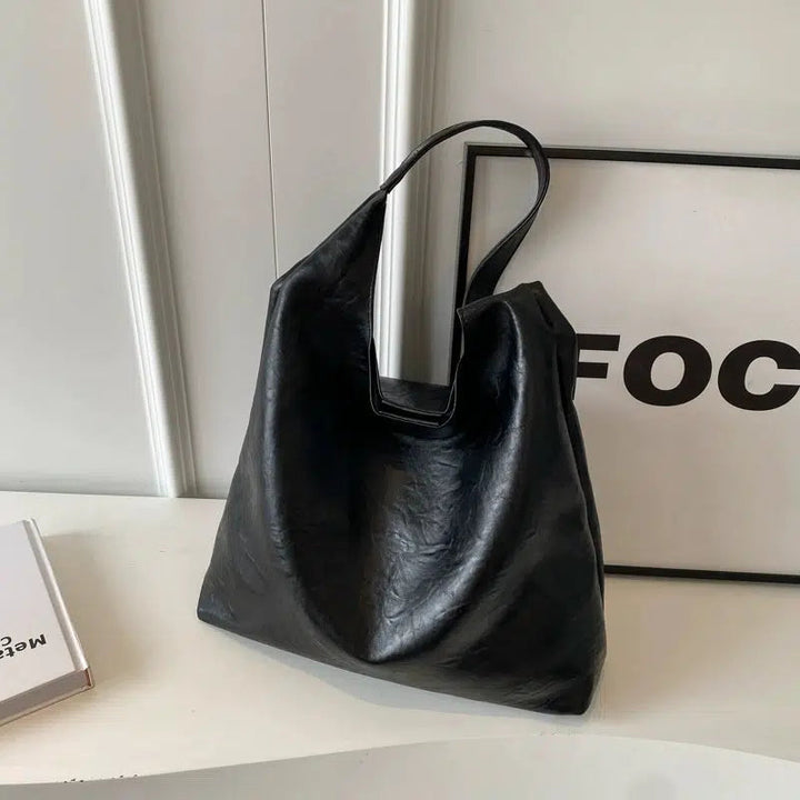 Casual Faux Leather Bucket Bag