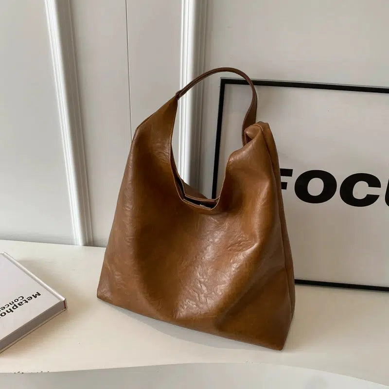 Casual Faux Leather Bucket Bag