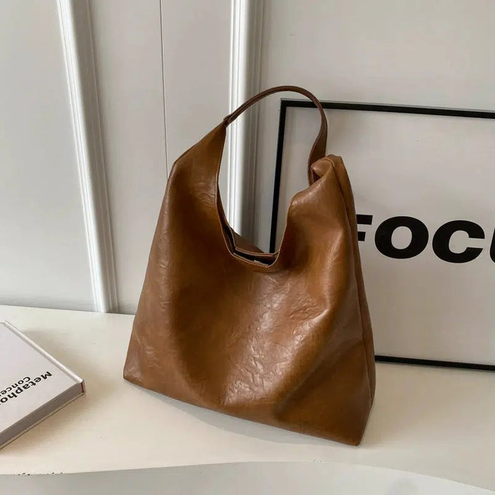 Casual Faux Leather Bucket Bag