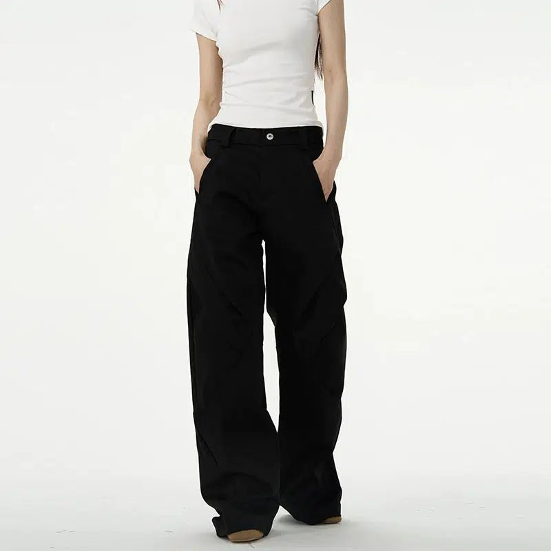 Casual Fit Black Pleated Pants