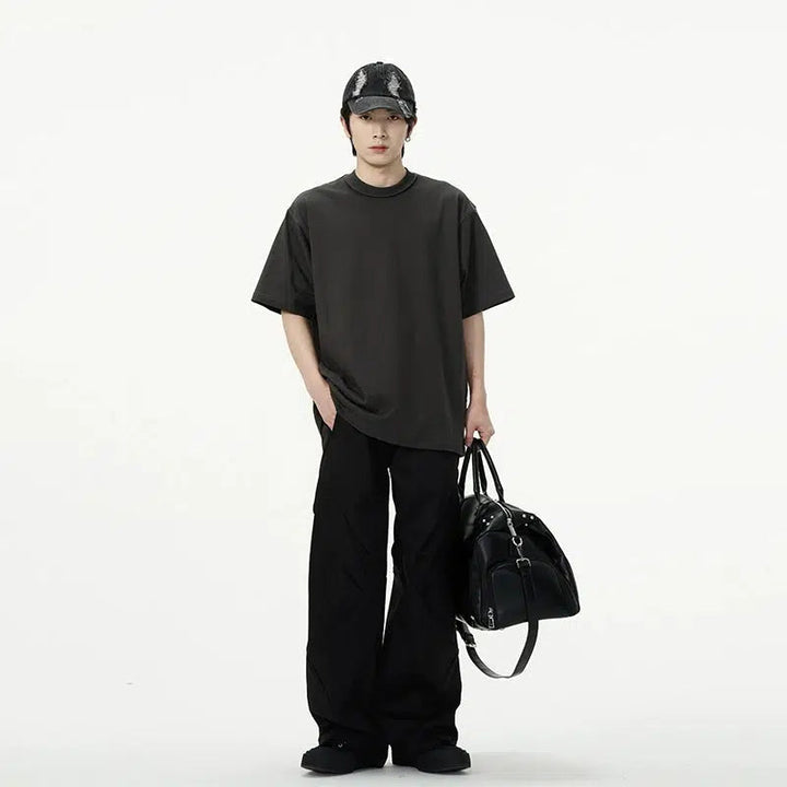 Casual Fit Black Pleated Pants