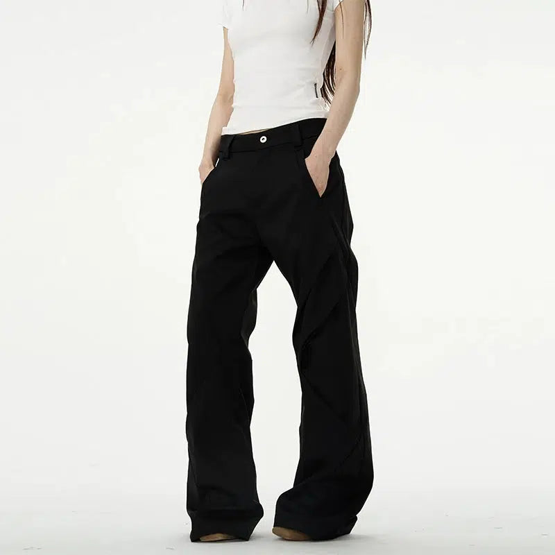 Casual Fit Black Pleated Pants