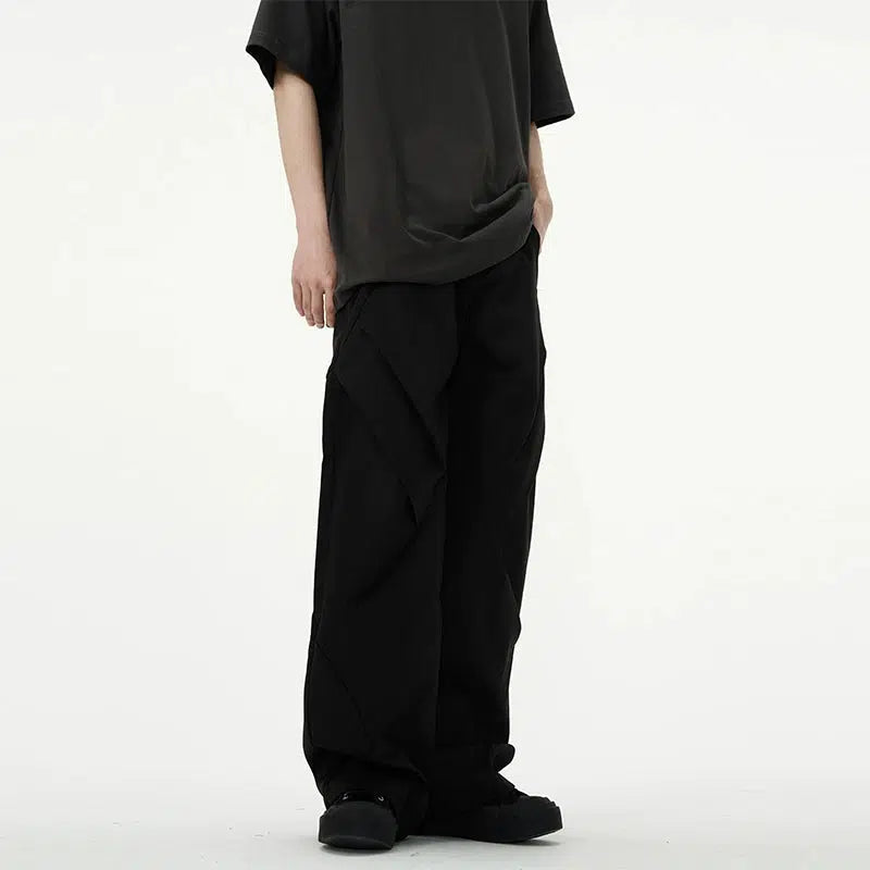 Casual Fit Black Pleated Pants