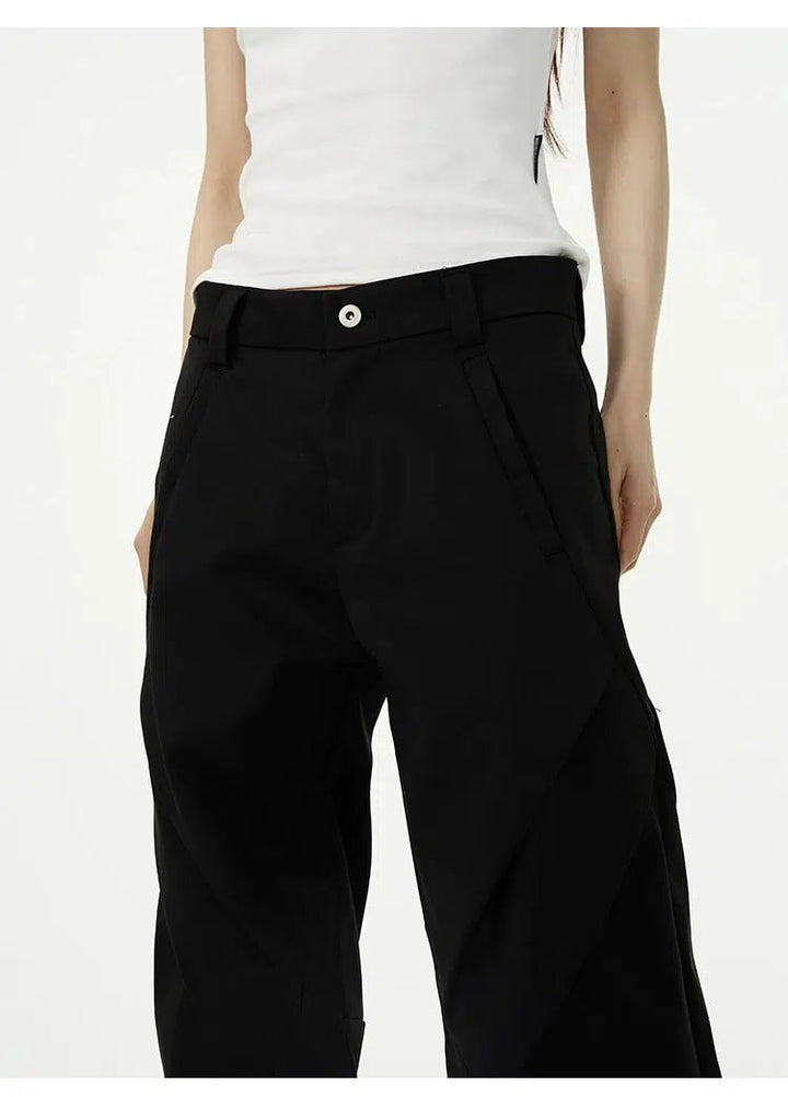 Casual Fit Black Pleated Pants