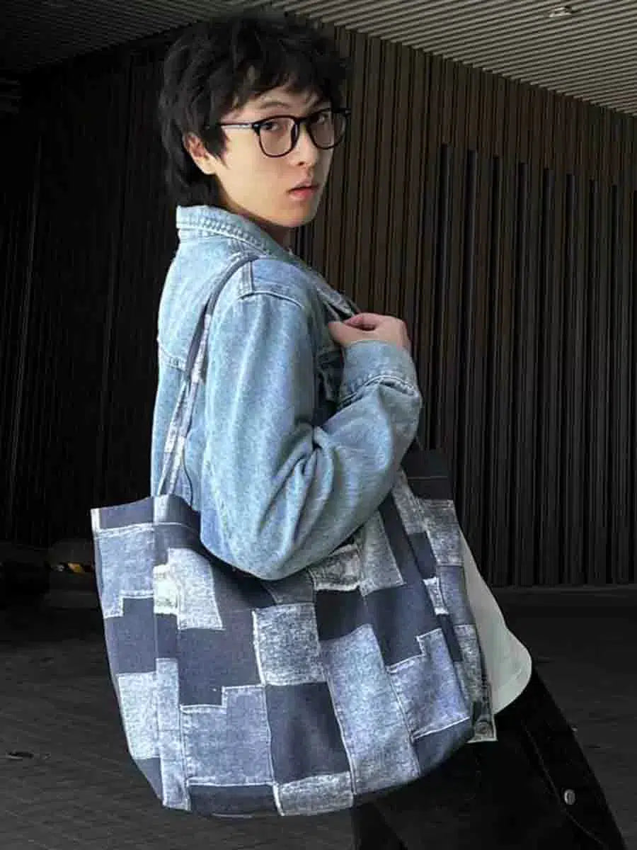 Casual Geometric Tote Bag