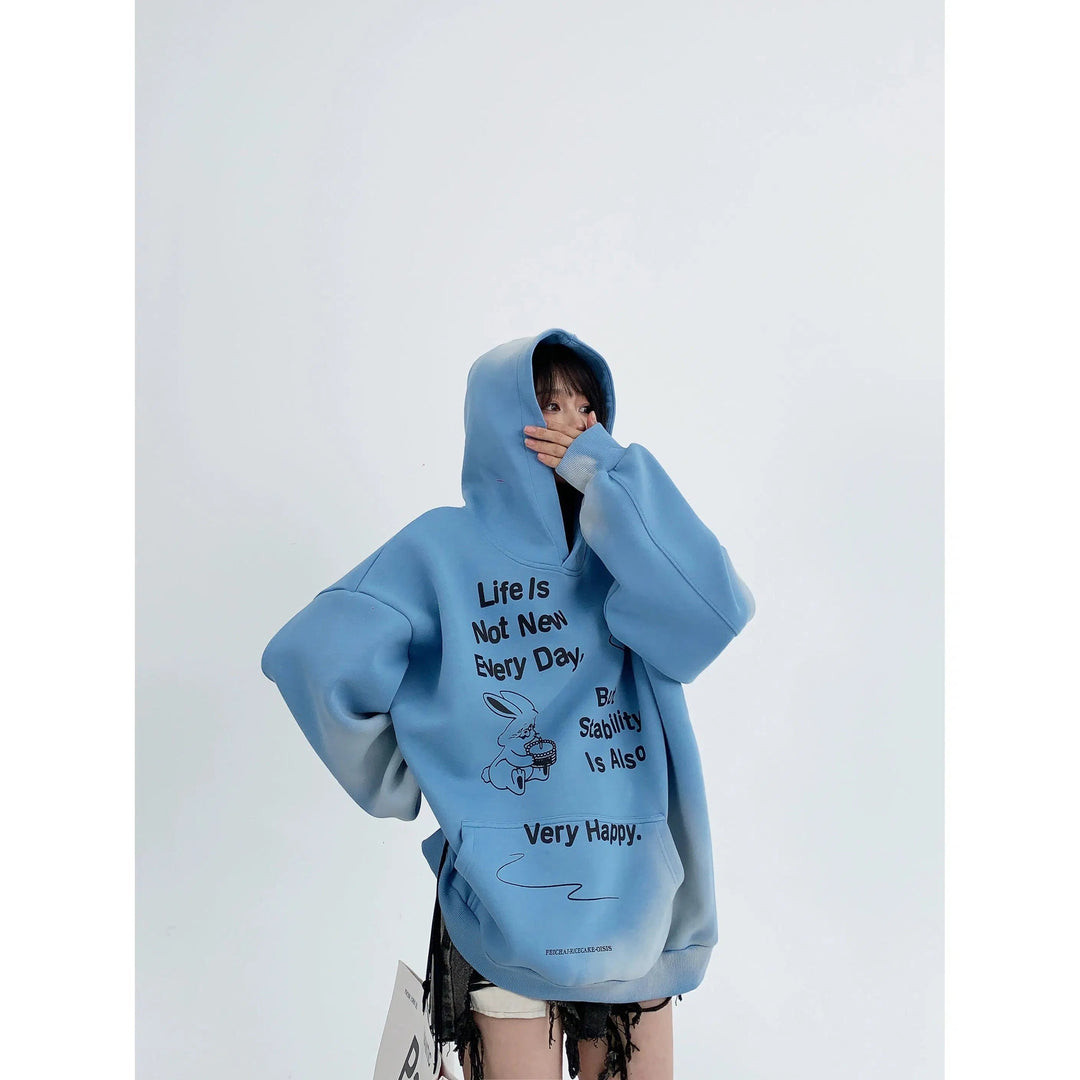 Cartoon Graphic Front Pocket Hoodie