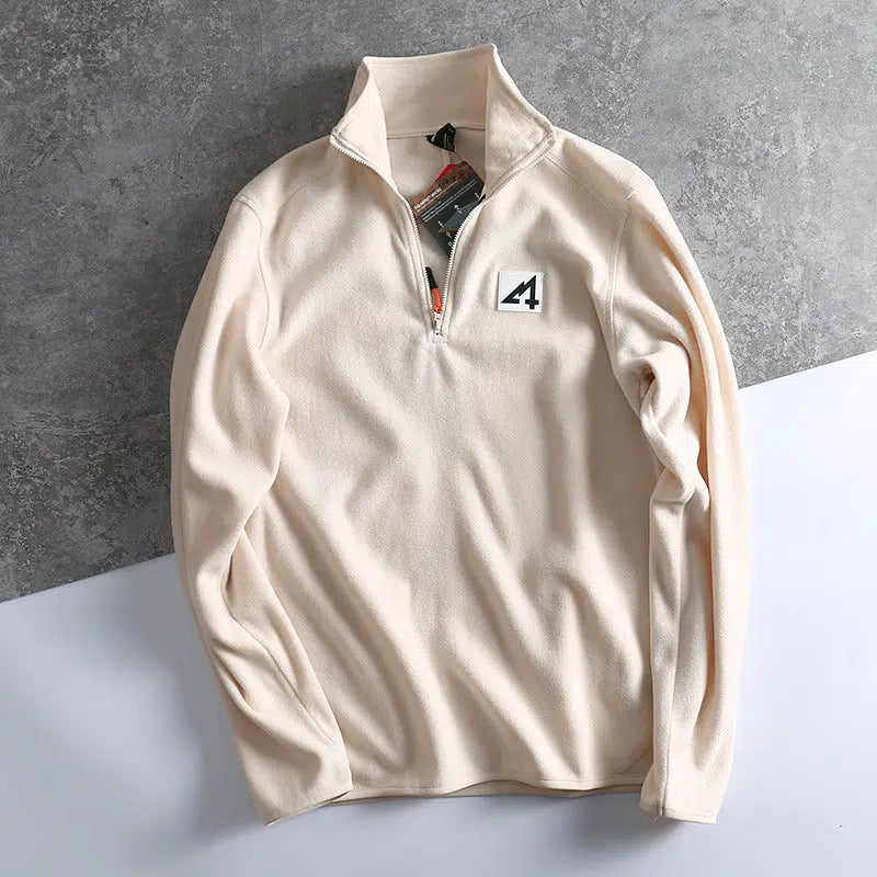 Casual Half-zip Solid Color Sweatshirt