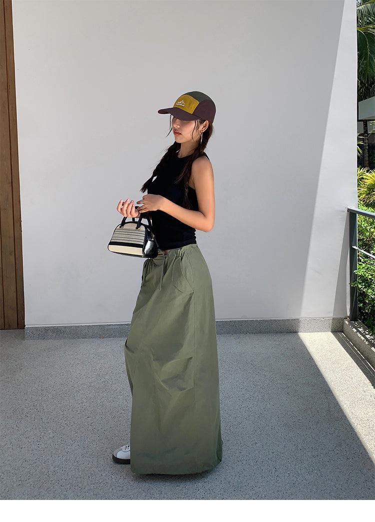 Casual High Waist Maxi Skirt