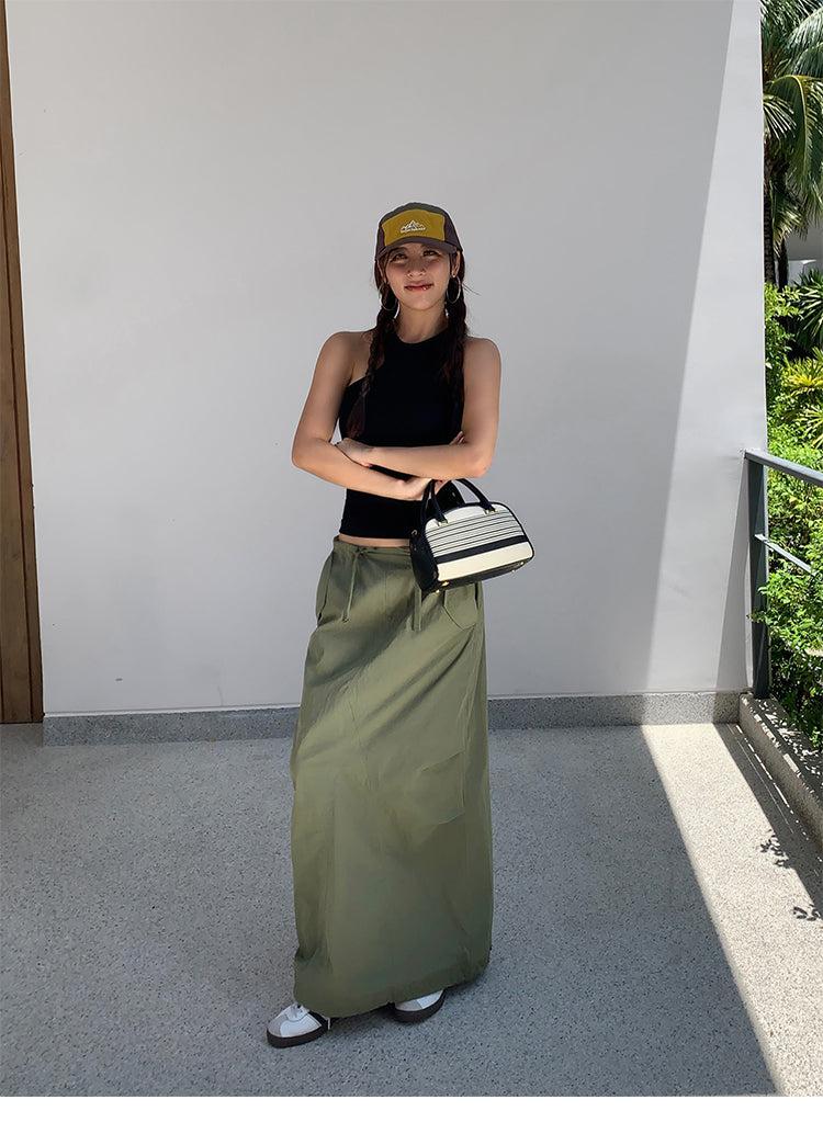 Casual High Waist Maxi Skirt